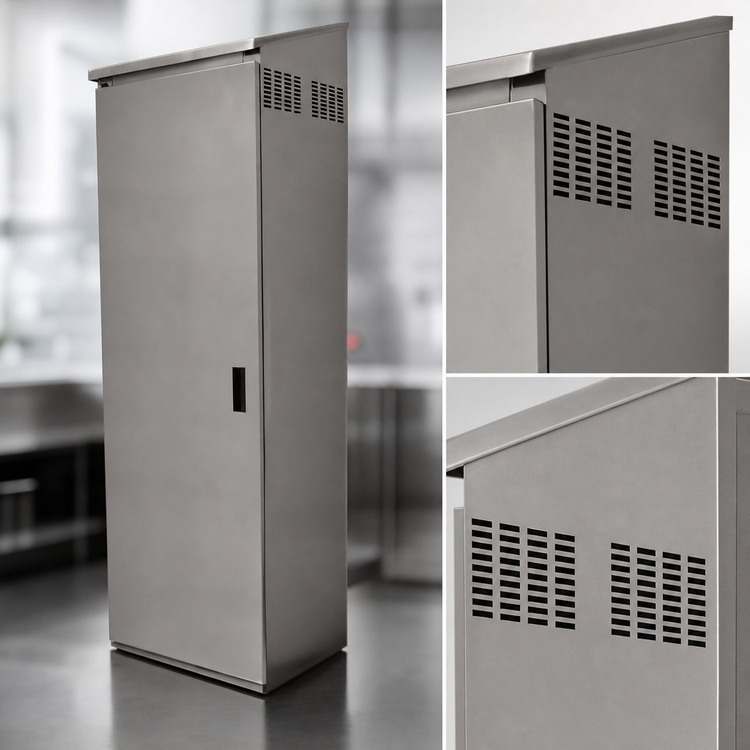 Product image #3 for Advance Tabco Freestanding Stainless Steel Underbar Storage Cabinet with Left-Hinged Door and Fixed Shelf