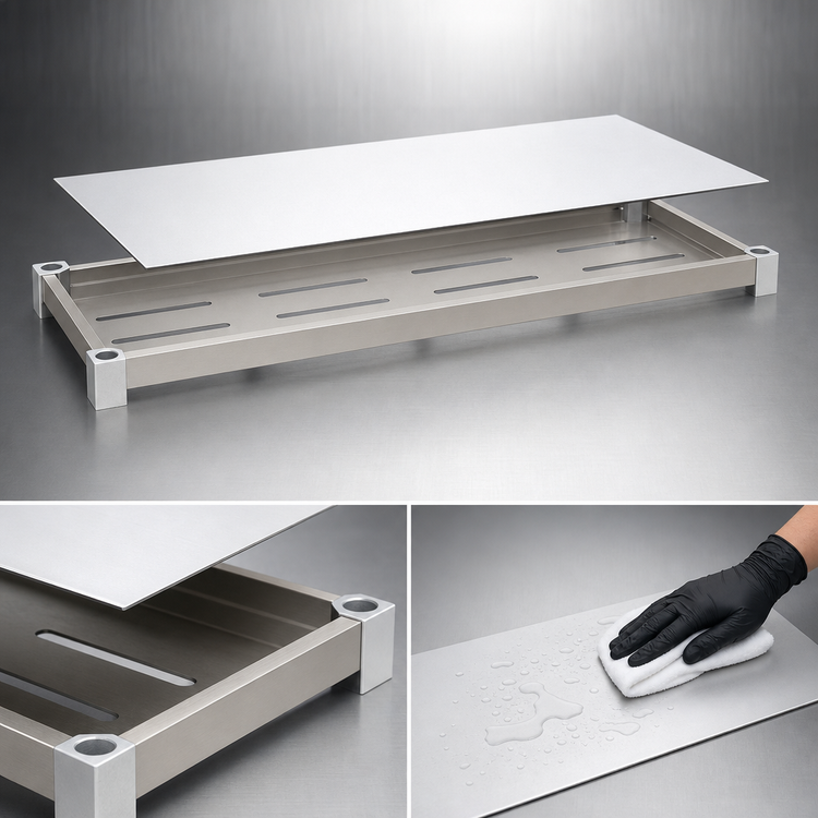 Product image #4 for New Age Adjust-A-Shelf Solid Brute Series Aluminum Shelf, 60 Inches W x 15 Inches D, 800 lb. Capacity
