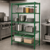 Thumbnail image #3 for Heavy Duty 4-Tier Stationary Wire Shelving Unit, 24 x 24 Inches, Green Epoxy Coated
