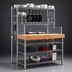 Thumbnail image #3 for Eagle Retail Display Workstation with Birch Wood Tops, 4 Chrome Wire Overshelves, and 2 Chrome Undershelves