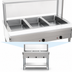 Thumbnail image #3 for KoolMore 3-Pan Open Well Electric Steam Table with Undershelf and Sneeze Guard