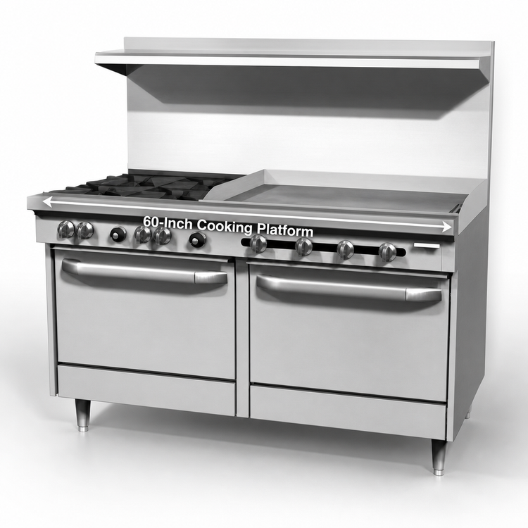 Product image #3 for Southbend S-Series 60-Inch Gas Restaurant Range with 2 Open Burners, 48-Inch Thermostatic Griddle, Convection Oven and Standard Oven