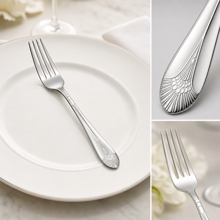 Product image #4 for Peacock 8-Inch European Table Fork, 18/8 Stainless Steel, Extra Heavyweight, Mirror Finish
