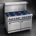 Thumbnail image #3 for Imperial Pro Series 48-Inch Gas Restaurant Range with 8 Open Burners, Standard Oven and Cabinet Base