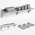 Thumbnail image #3 for Steel Works Stainless Wall-Mounted Shelf with Three Support Brackets, 72 x 16 Inch, 18-Gauge 430 Stainless Steel