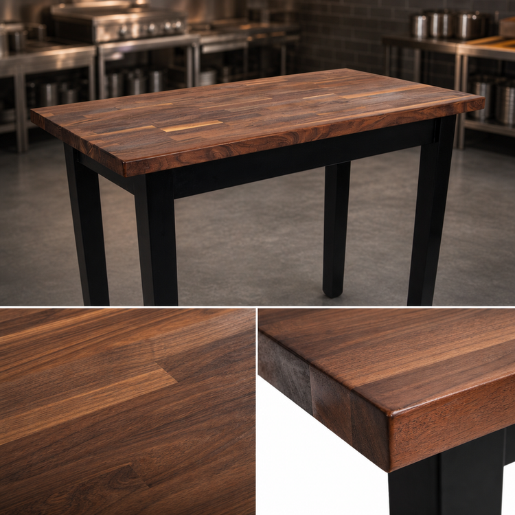 Product image #4 for John Boos Blended American Black Walnut Commercial Wood Top Work Table, 48 x 30 x 34-3/4 Inches, Oil Finish