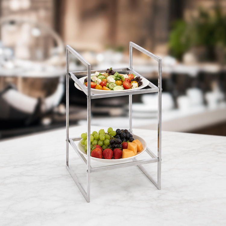 Product image #4 for American Metalcraft Stainless Steel Two-Tier Buffet Riser, 16-1/2 Inches High