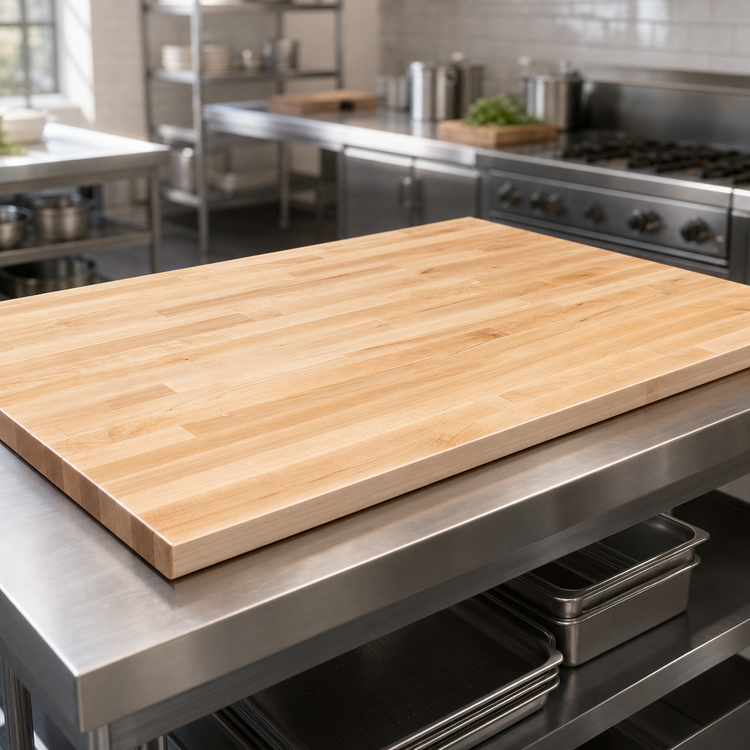 Product image #3 for Boos Block Blended Edge Grain Maple Kitchen Countertop, 120"W x 38"D x 1-1/2" Thick, Penetrating Oil Finish, No Backsplash