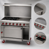 Thumbnail image #3 for American Range 48-Inch Gas Restaurant Range with 36-Inch Griddle, 2 Open Burners, Standard Oven, and Storage Base
