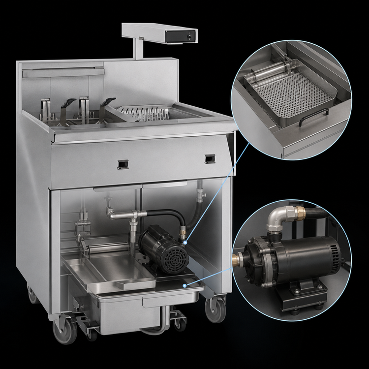 Product image #3 for Imperial Electric Floor Fryer with Built-In Filter System and Dump Station, 50 lb. Capacity