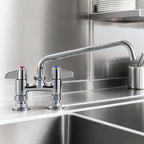 Thumbnail image #3 for T&S Brass equip 5F-4DLX14 4-Inch Deck-Mount Mixing Faucet with 14-Inch Swivel Spout, Ceramic Cartridge, and Lever Handles