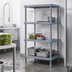 Thumbnail image #3 for Millenia Gray Polymer Stationary Starter Shelving Unit, 30 Inch W x 21 Inch D x 62 Inch H, 4 Shelves, 2,000 lb Capacity