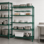 Thumbnail image #4 for Metro Super Erecta 5AN327K3 Add-On Wire Shelving Unit, 30"W x 18"D x 74"H, 5 Shelves, Green Epoxy-Coated Finish