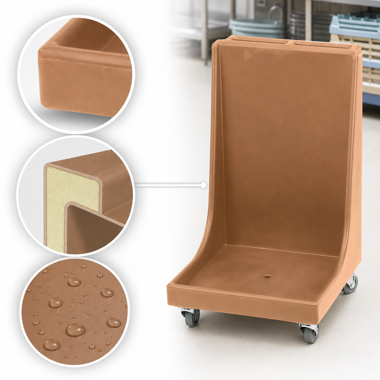 Product image #4 for Cambro Camdolly® CD2020H Dish Rack Dolly with Molded Handle — 350 lb Capacity, Coffee Beige