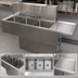 Thumbnail image #4 for BK Resources Slim-Line Three-Compartment Underbar Sink with Right Drainboard, 48 Inch x 18-1/4 Inch x 33-1/2 Inch