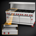 Thumbnail image #3 for American Range 72-Inch Gas Restaurant Range with 24-Inch Left Griddle, 8 Open Burners, Convection Oven and Standard Oven