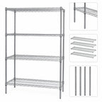 Thumbnail image #3 for Quantum WR54-3060S 60" x 30" x 54" 304 Stainless Steel Wire Shelving Starter Kit, 4-Shelf Stationary Unit