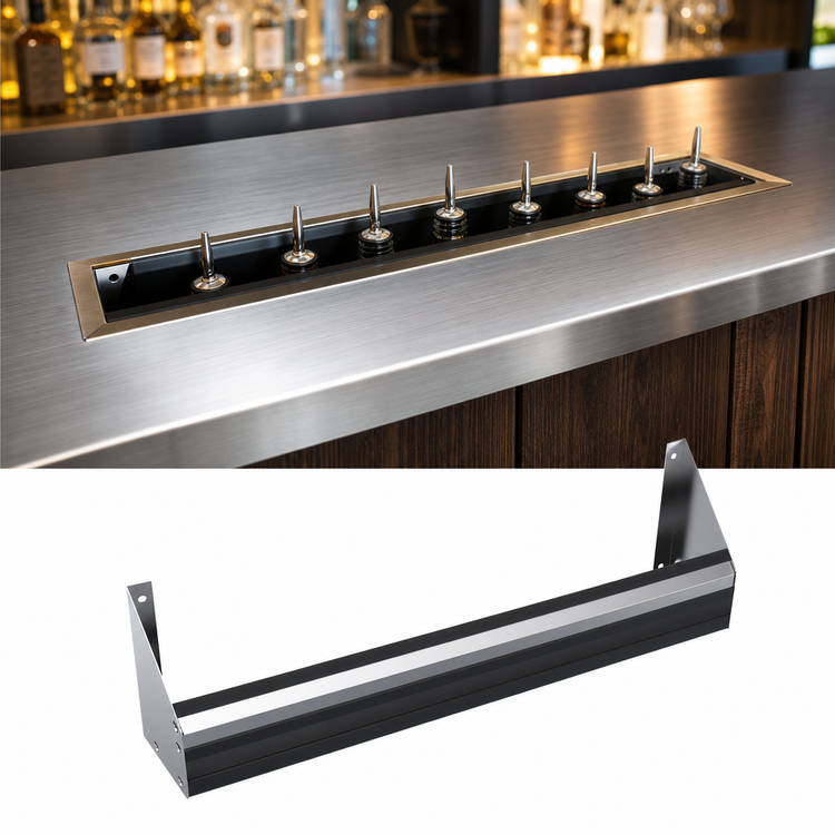 Product image #3 for Krowne Royal Series Single Built-In Speed Rail, 38 Inch x 5 Inch, Stainless Steel