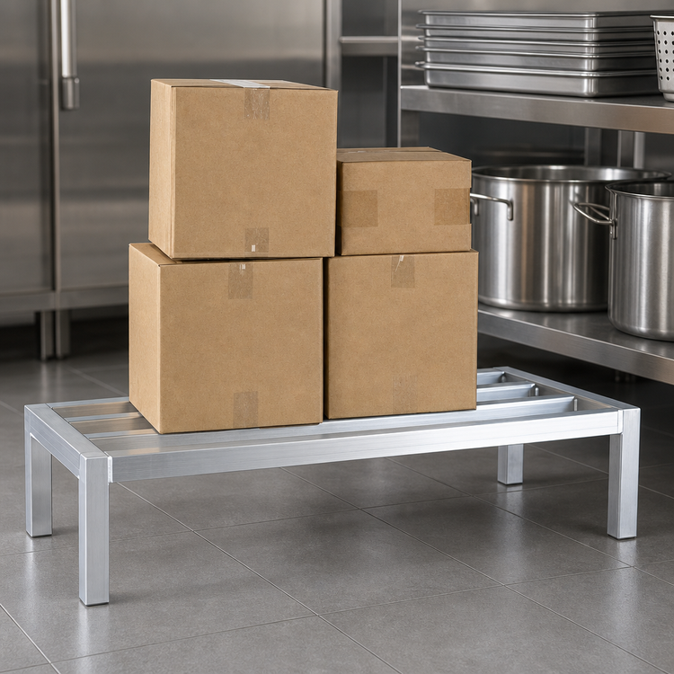 Product image #3 for New Age 2000 Series Heavy-Duty Welded Aluminum Dunnage Rack, 60 x 18 x 8 Inches, 2000 lb Capacity