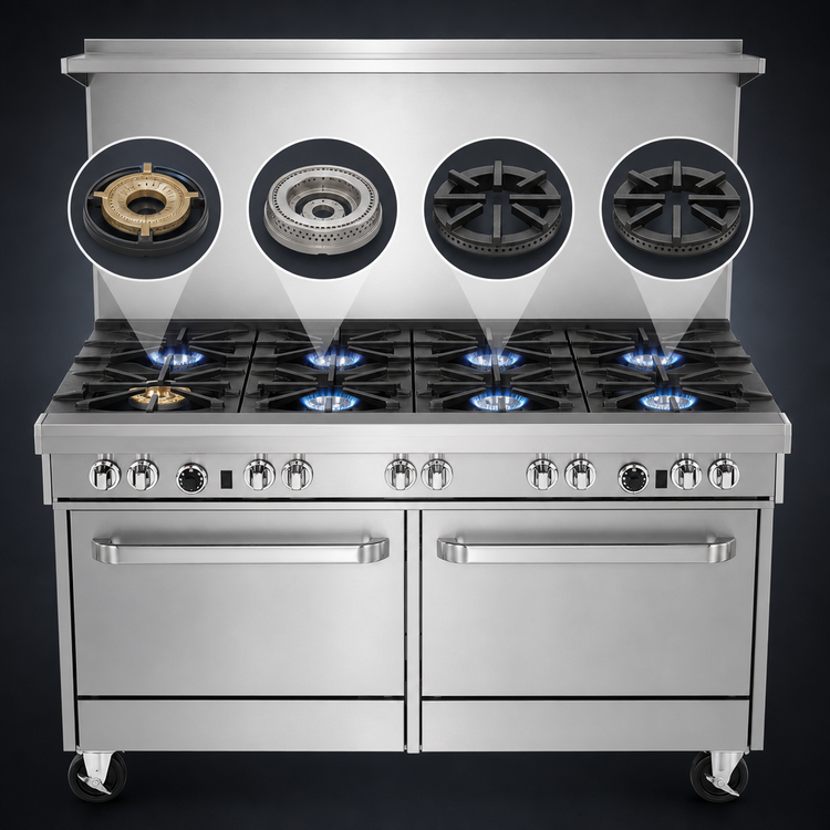 Product image #3 for Southbend Ultimate 60-Inch Gas Restaurant Range with 8 Burners, Convection Oven, and Cabinet Base