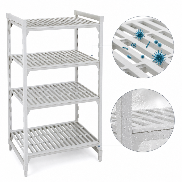Product image #4 for Cambro Camshelving Premium 24" Deep x 60" Wide x 84" High 4-Shelf Vented Stationary Starter Unit