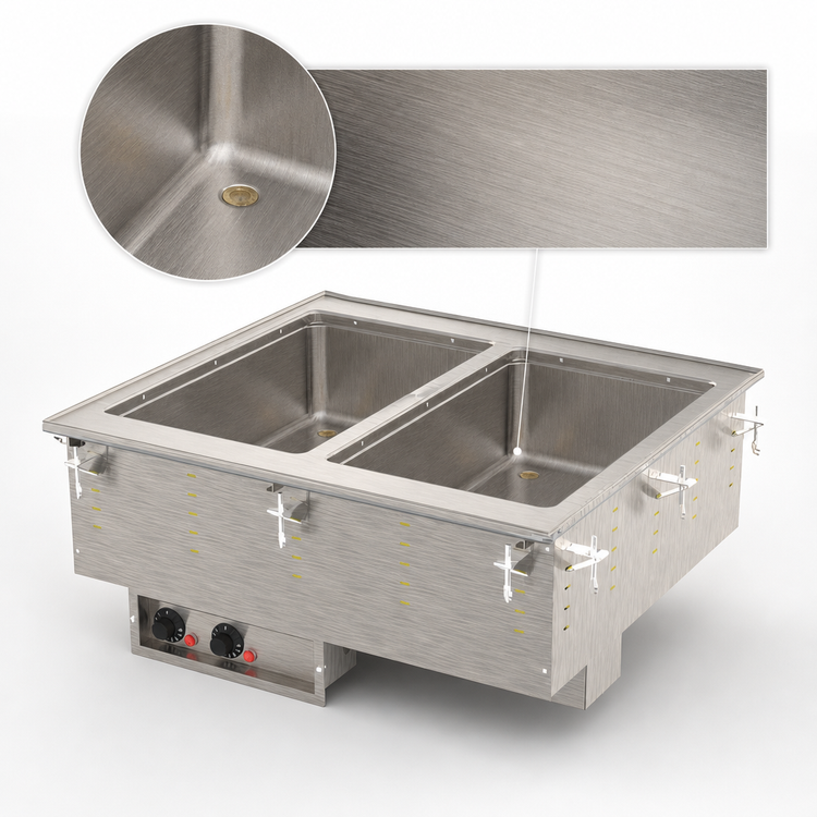 Product image #3 for Vollrath Two-Well Modular Hot Food Well Drop-In with 12 x 20 Full-Size Pan Wells, Auto-Fill, and Infinite Controls