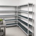 Thumbnail image #3 for Fermod Fermostock 5R35B83-CE 5-Tier Corner Expansion Polymer Shelving Unit, Anodized Aluminum, 83"H x 35"W x 18"D
