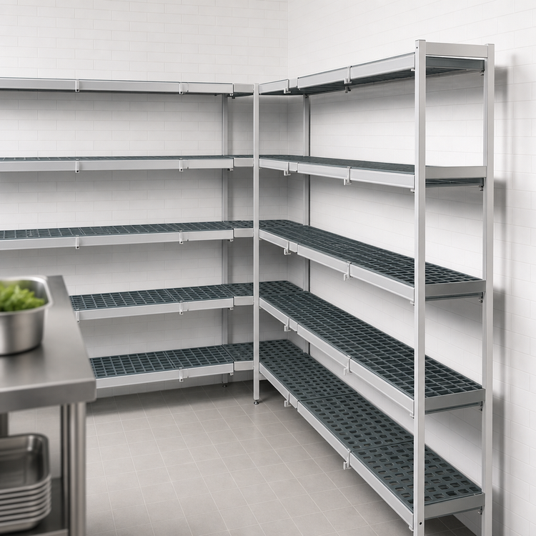 Product image #3 for Fermostock 5-Tier Corner Expansion Polymer Shelving Unit, 83-Inch H x 35-Inch W x 18-Inch D