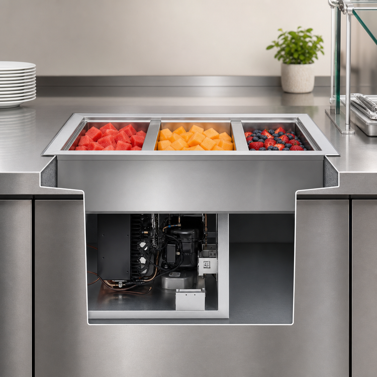 Product image #3 for Wells Drop-In Self-Contained Refrigerated Cold Food Well, 1 Full-Size Pan, 115V
