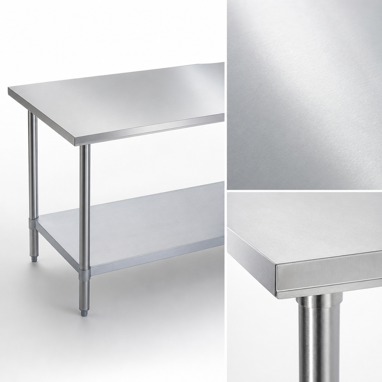 Product image #3 for Duke 120-Inch x 36-Inch Stainless Steel Work Table with Galvanized Undershelf
