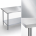 Thumbnail image #3 for Duke 120-Inch x 36-Inch Stainless Steel Work Table with Galvanized Undershelf