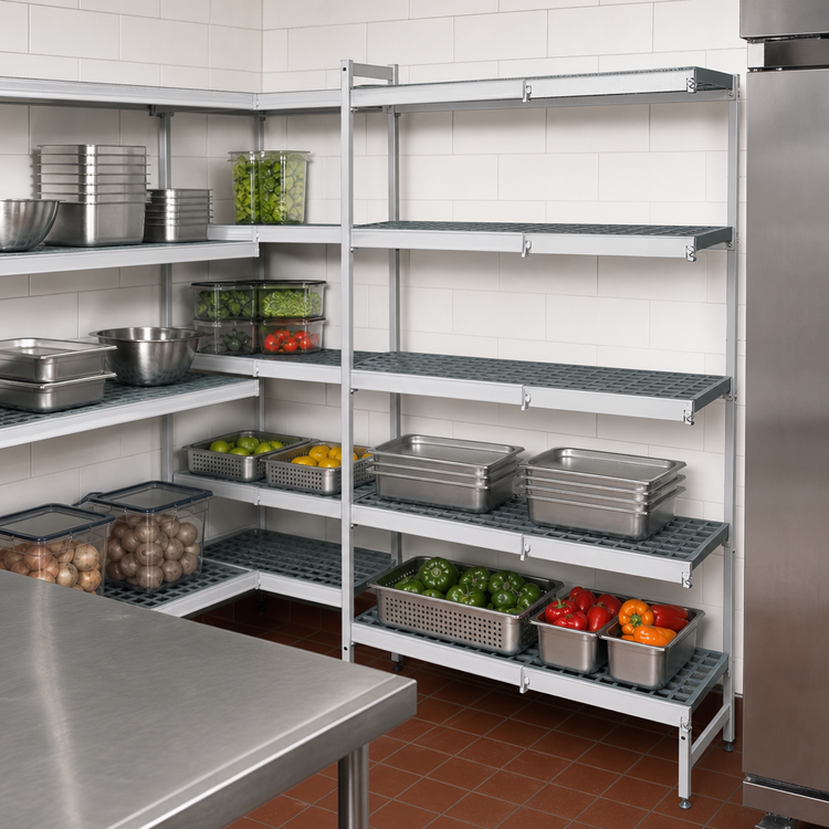Product image #3 for Fermostock 5-Tier Corner Expansion Add-On Polymer Shelving Unit, 83 Inch H x 31 Inch W x 14 Inch D