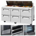 Thumbnail image #3 for Turbo Air Super Deluxe 72-5/8-Inch 3-Section 6-Drawer Sandwich/Salad Prep Table, 23 Cu. Ft., Stainless Steel, R290, 115V