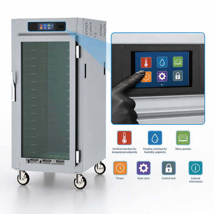 Product image #3 for Metro C5 8 Series 3/4 Height Mobile Controlled Temperature Holding Cabinet with Double-Pane Glass Doors and Universal Wire Slides