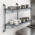 Thumbnail image #3 for Quantum Wall-Mount Cantilever Double-Shelf Wire Shelving Unit, 54 x 14 Inches, Gray Epoxy Finish