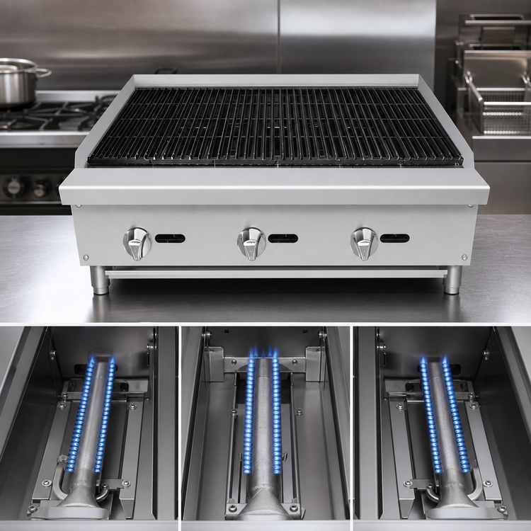 Product image #4 for CookRite ATRC-36 Heavy Duty 36-Inch Countertop Natural Gas Radiant Charbroiler
