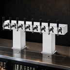 Thumbnail image #3 for Perlick Corporation 4006-10BPC4 Countertop Bridge Tee Draft Beer Tower, Extra High, 10-Faucet, Glycol-Cooled, Polished Chrome