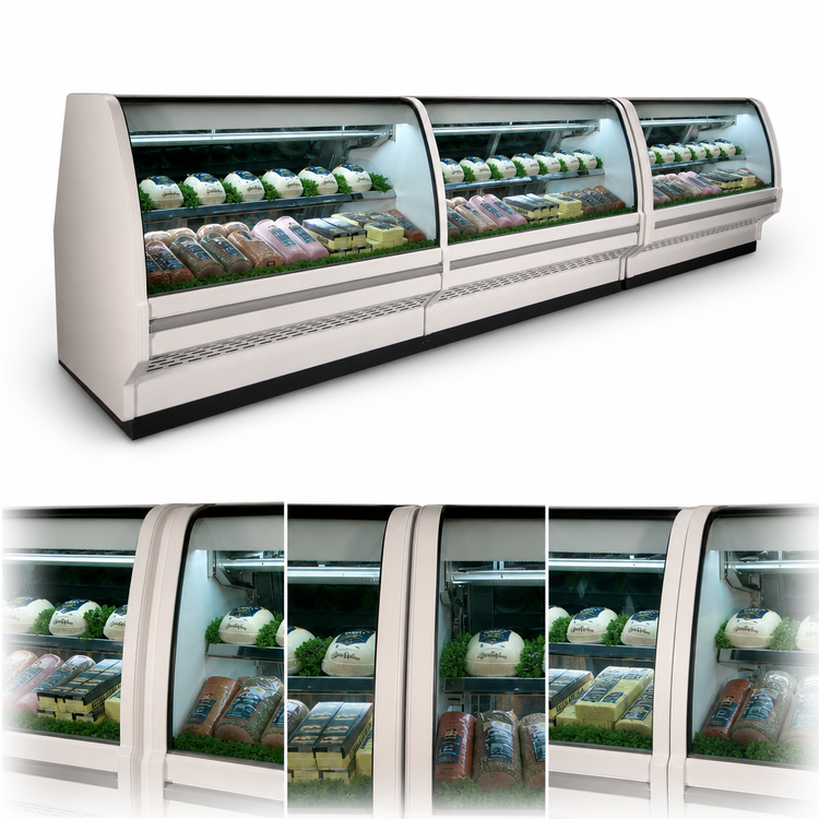 Product image #3 for Howard-McCray 40E Series 99.5-Inch Remote Endless Design Curved Glass Full-Service Deli Meat & Cheese Case
