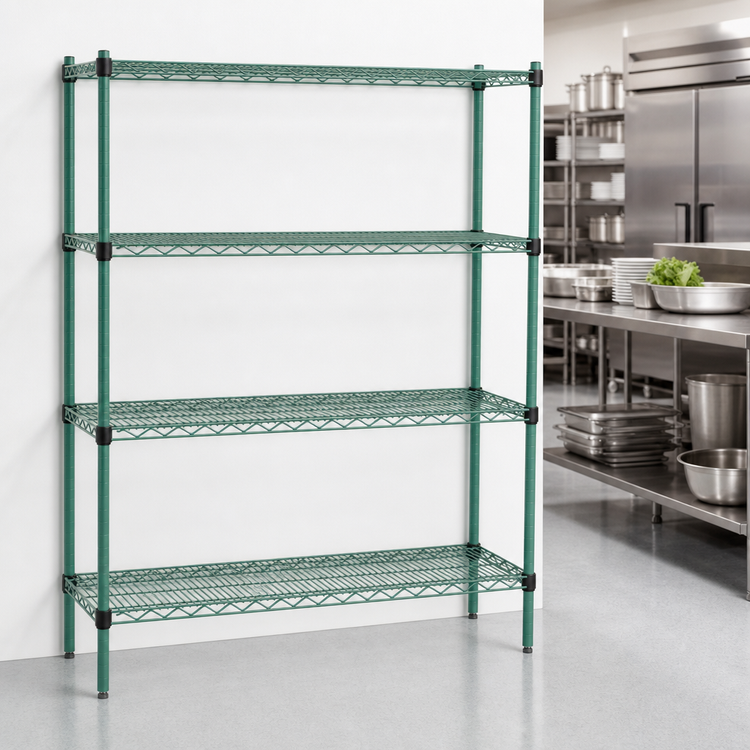 Product image #3 for EagleGard Stationary Quad-Adjust 4-Tier Starter Wire Shelving Unit, 72"W x 24"D x 74"H