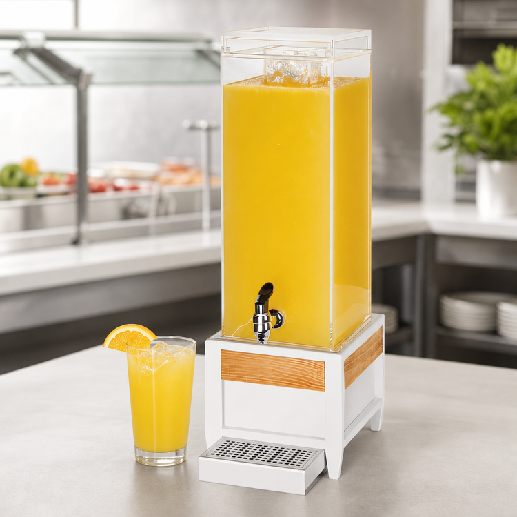 Product image #3 for Monterey 3 Gallon Single Beverage Dispenser with Ice Chamber, Drip Tray, and Spigot - White