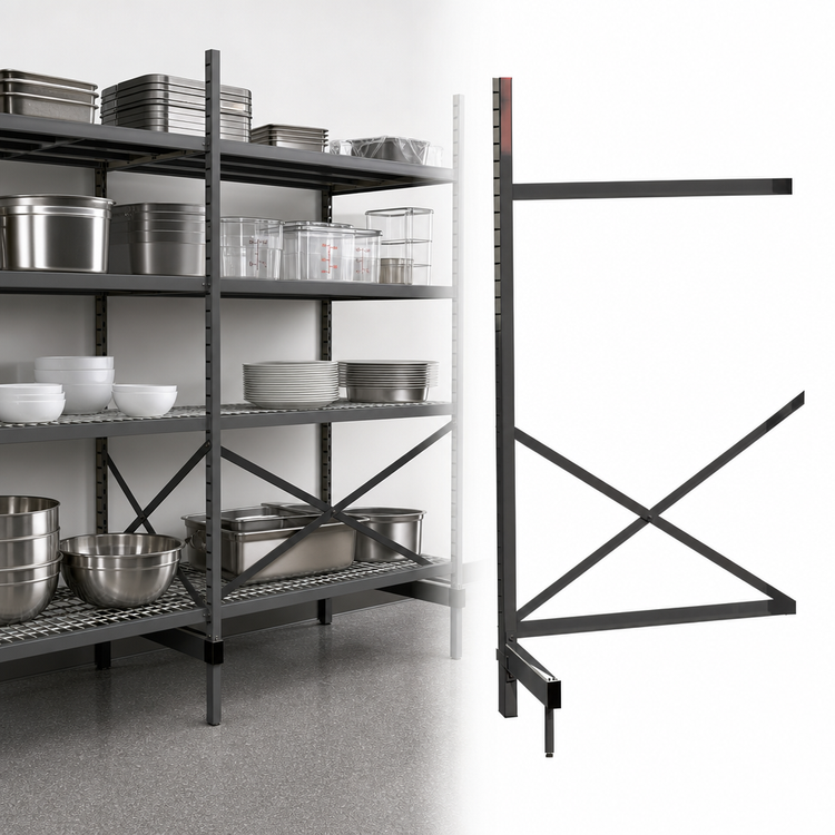 Product image #3 for Metro SmartLever Cantilevered Shelving Add-On Kit for 24"W x 18"D Shelves, 86-3/8"H