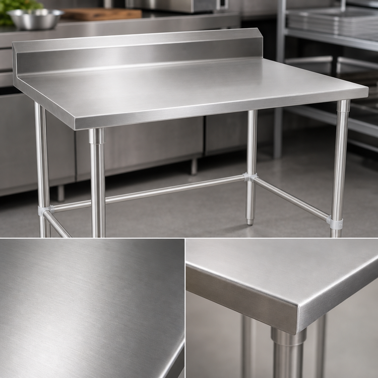 Product image #3 for John Boos Stallion 30 x 24 Inch Corner Stainless Steel Work Table with 5-Inch Backsplash