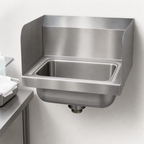 Thumbnail image #3 for Advance Tabco Special Value Series 7-PS-71ECSPNF-X Wall-Mounted 304 Stainless Steel Hand Sink with Side Splashes, 14 x 10 x 5-Inch Bowl