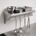 Thumbnail image #3 for Advance Tabco Special Value Series 36-Inch Wall-Mounted Stainless Steel Shelf with Pot Rack