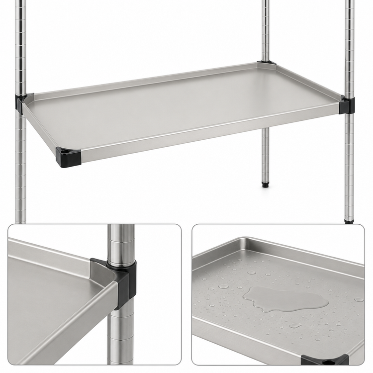 Product image #3 for Metro Super Erecta 42" x 21" Solid Stainless Steel Shelf with Raised Ship's Edge