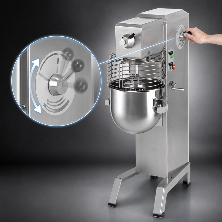 Product image #3 for Univex SRMF20 20-Quart Floor Model Planetary Mixer with Variable Speed and SwingRing Safety Guard