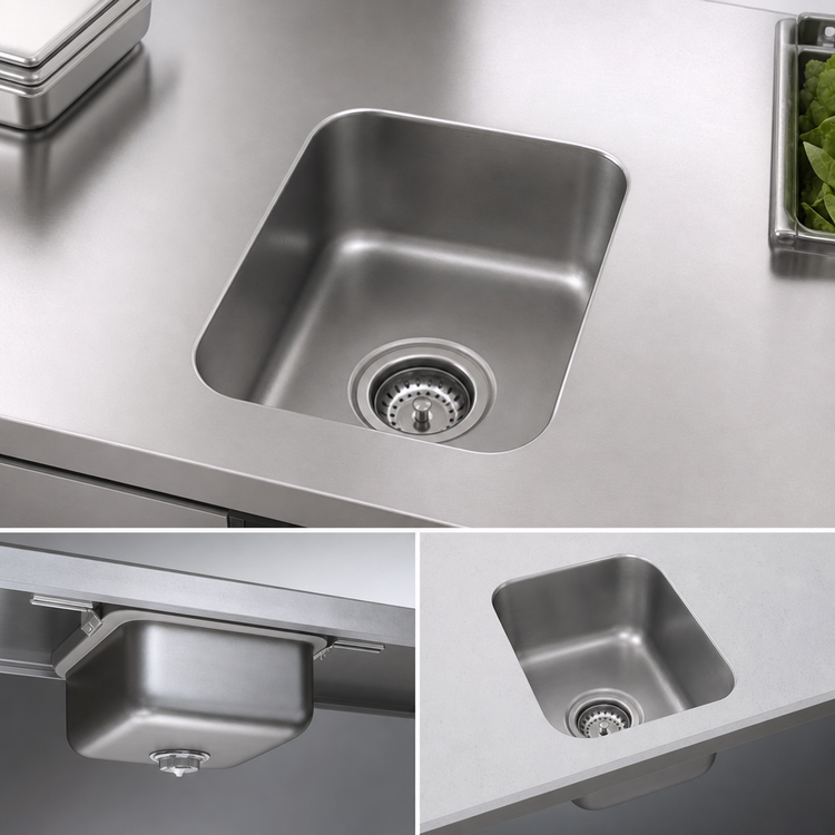 Product image #3 for Eagle Group Self-Rimming Drop-In Sink with No Deck, 1 Compartment, 16 x 20 x 8-Inch Bowl, 304 Stainless Steel, Top or Bottom Mount