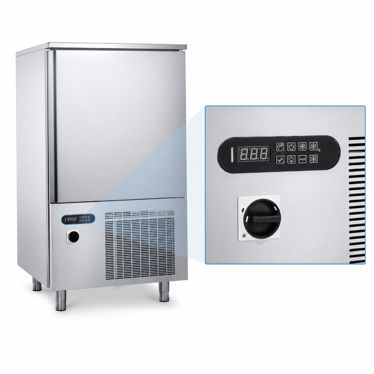 Product image #4 for Gemm Commercial Reach-In Blast Chiller/Freezer, Single Section, 15-Pan Capacity, Self-Contained, Stainless Steel, 208-240V, 3-Phase
