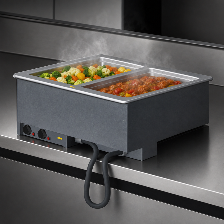 Product image #3 for Vollrath Two-Well Drop-In Electric Hot Food Well, Wet Operation Only, Full-Size Pan Capacity, Infinite Controls, 120V, Manifold Drain