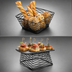 Thumbnail image #3 for Birdnest Square Wire Serving Basket/Riser, 8 x 6 x 4 Inches, Black